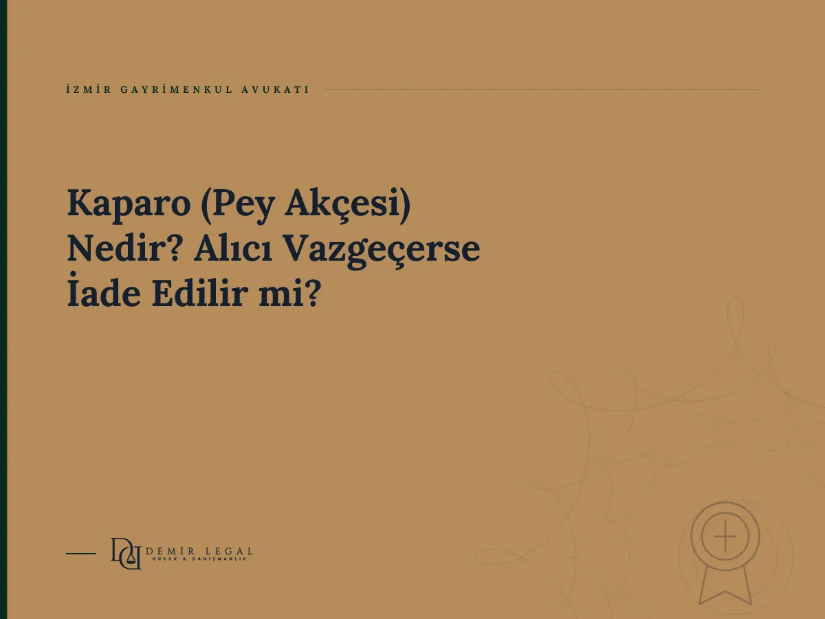 Kaparo (Pey Akçesi) Nedir? Alıcı Vazgeçerse İade Edilir mi?